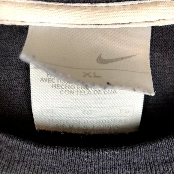 Vintage Nike Shirt Mens XL Black Essentials Swoosh Logo Embroidered Y2K Grunge - Picture 3 of 5